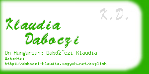 klaudia daboczi business card